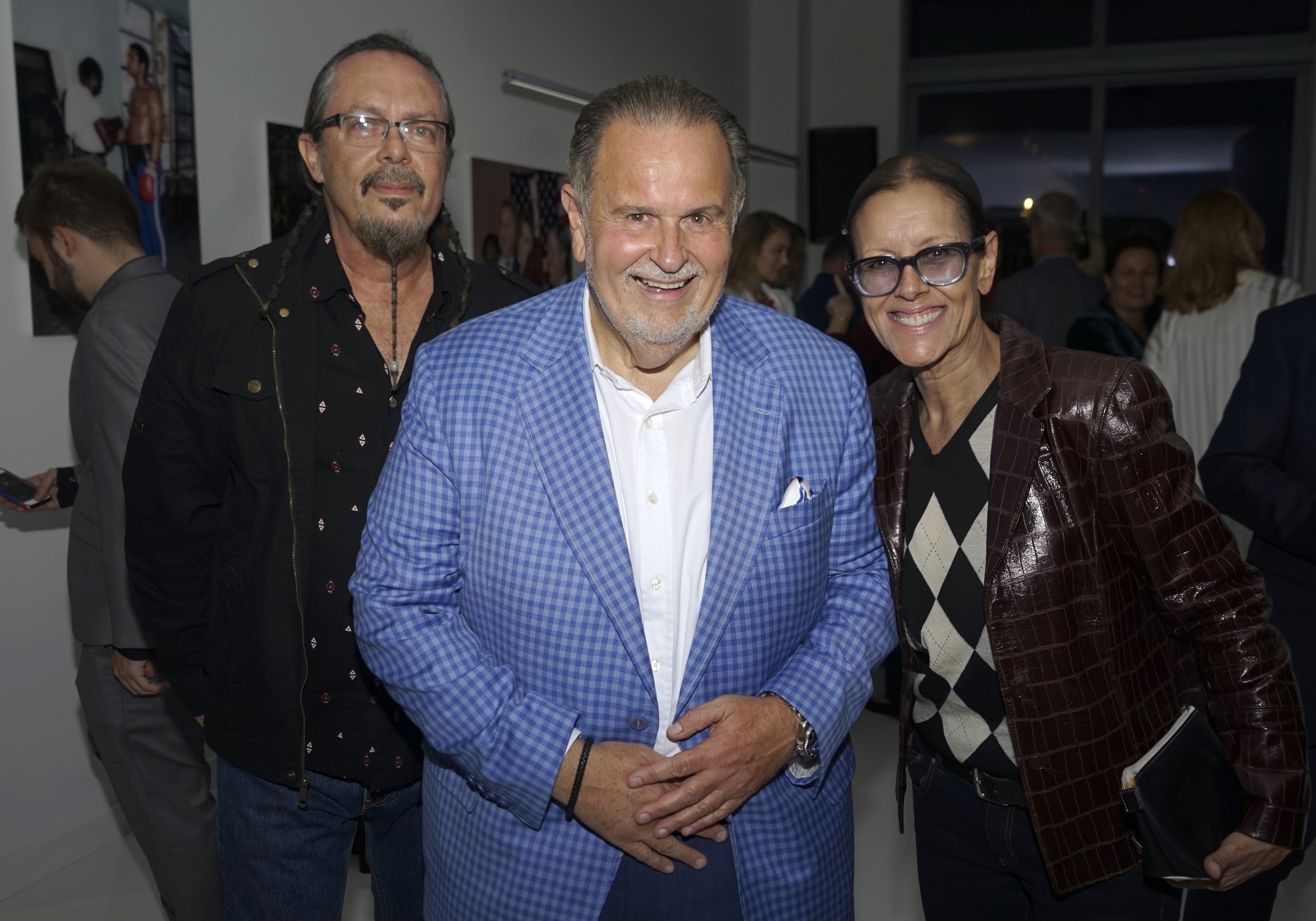 Jose Bedia, Raul de Molina and Tara Galani at the 18th annual Art Basel Celebration cocktail hosted by Raul and Mily de Molina in Brickell