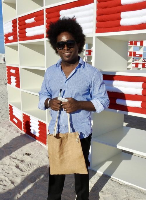 Cuban artist Alexandre Arrechea at his Dreaming with Lions installation at Faena in Miami Beach