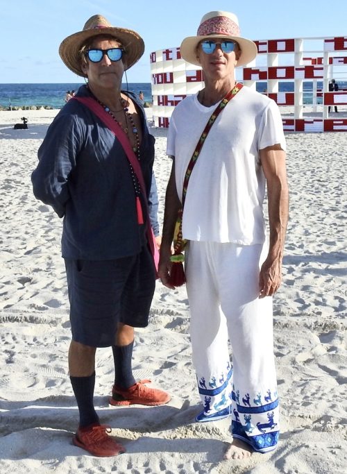 Carlos Betancourt and Alan Faena at the opening of Alexandre Arrechea's Dreaming with Lions installation at Faena in Miami Beach