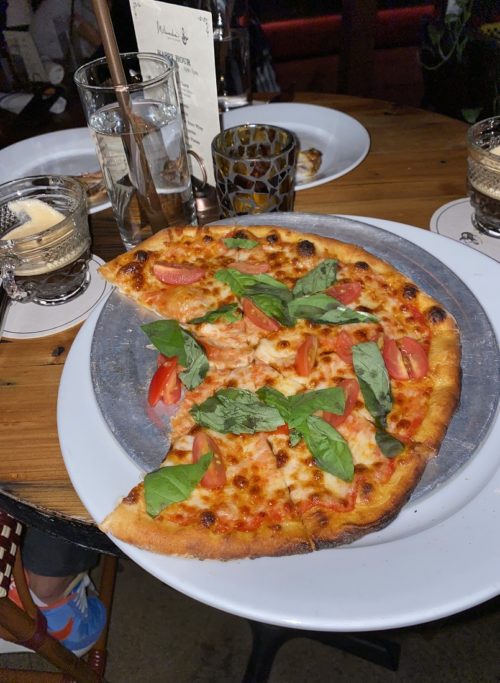 Margherita pizza at Melinda‘s Miami