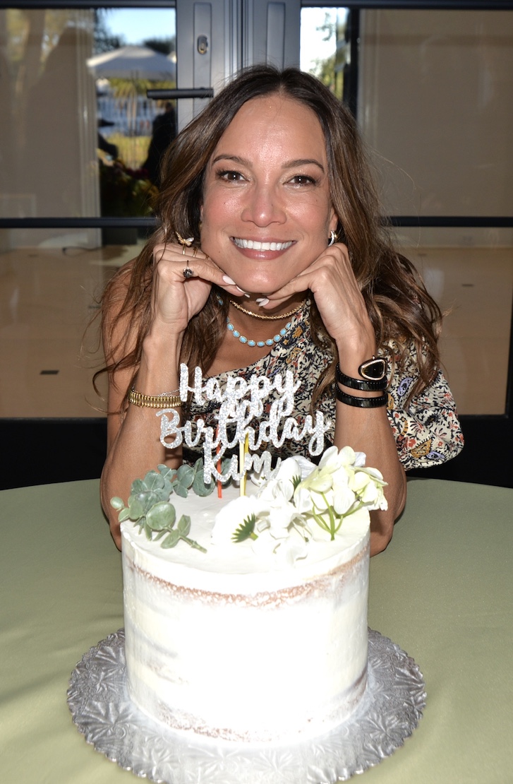 Kim Woods at her surprise cooking class birthday at the home of Lydia Touzet.