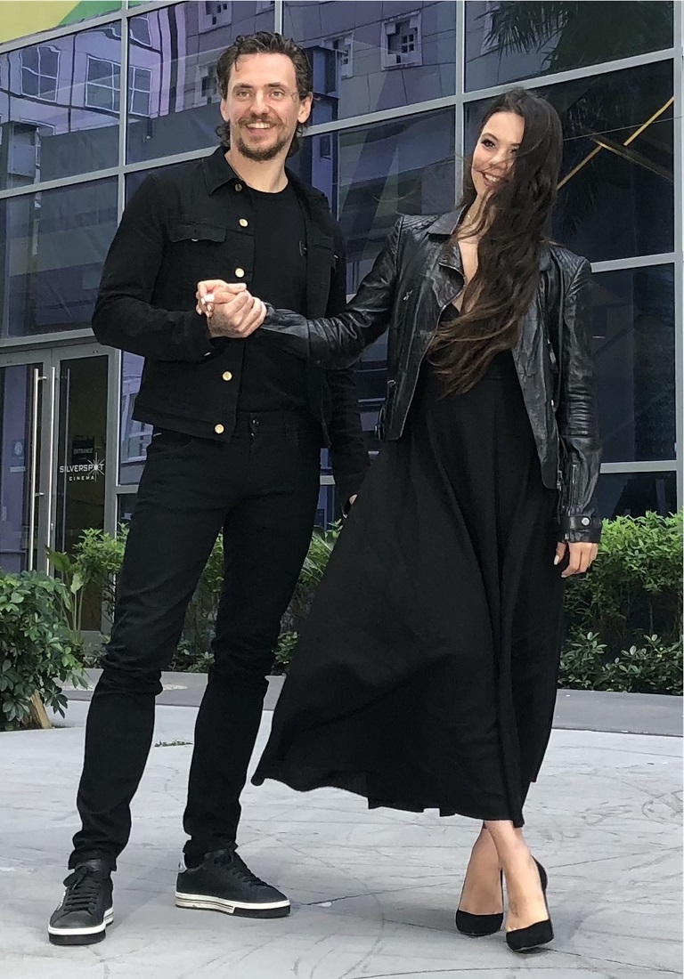 Russian Ballet Dancer and actor Sergei Polunin and Olympic ice skater Elena Ilinykh at the premeire "Simple Passion" at the 2021 Miami Film Festival