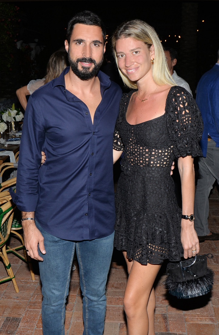 Tomas Eurnekian and Angie Landaburu at The Bath Club on Miami Beach