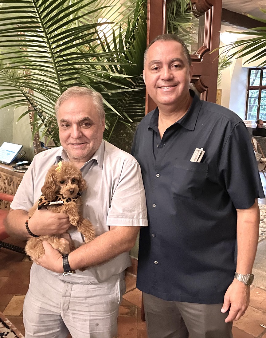 Lee Brian Schrager and Don Peebles at Burger Bath at The Bath Club on Miami Beach