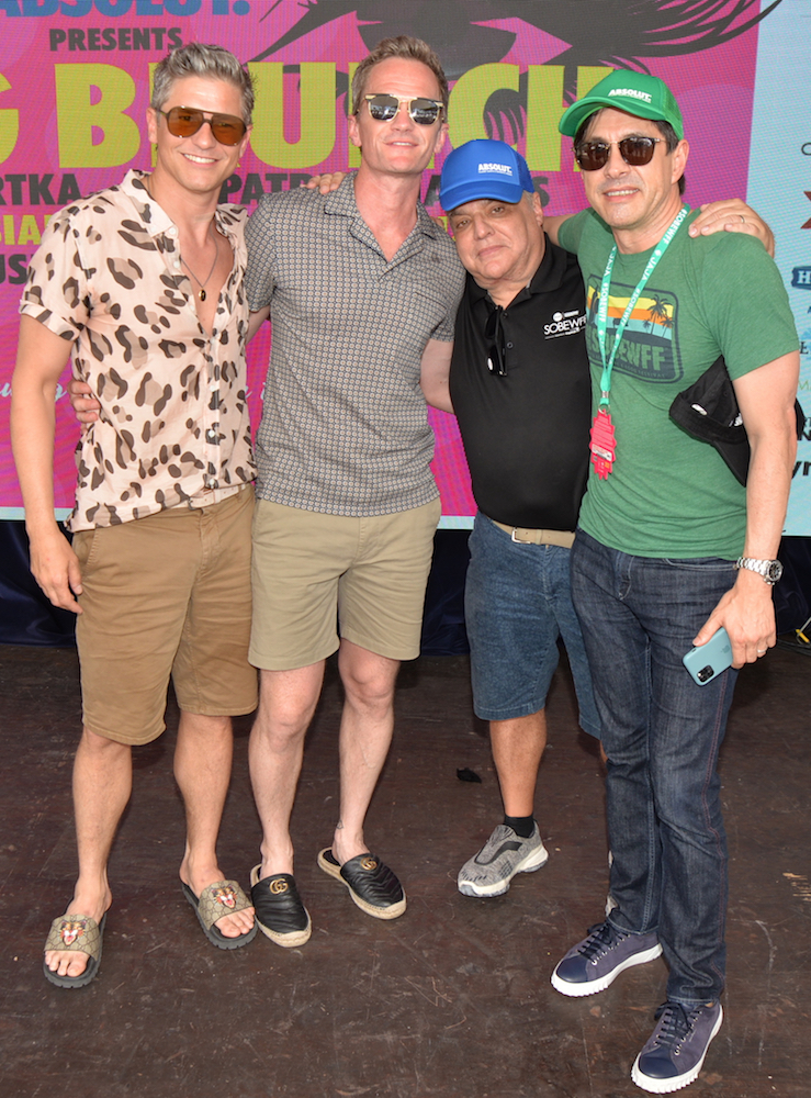 David Burtka,Neil Patrick Harris, Lee Schrager, and Ricardo Restrepo at the ABSOLUT® Vodka presents Drag Brunch at the 20th South Beach Wine and Food Festival