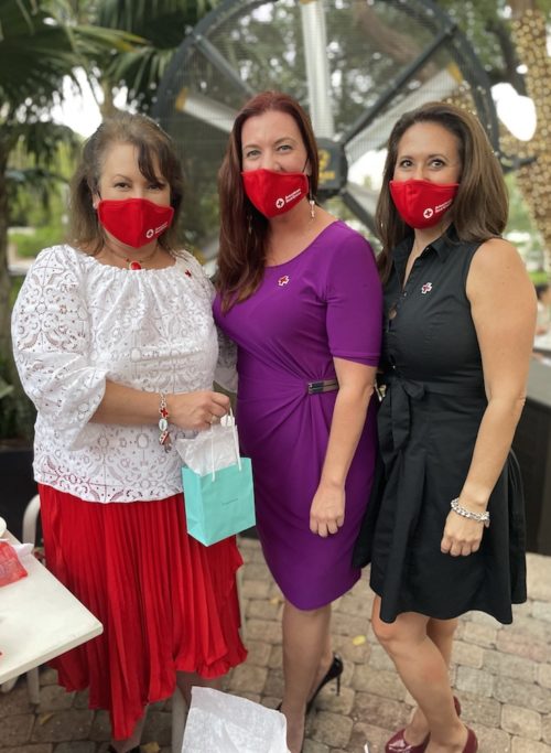 Red Cross Greater Miami and the Keys board chair Libby Witherspoon, Susan Carriegos and Red Cross South Florida Region CEO Josett Valdez