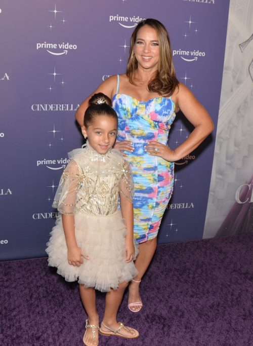Adamari Lopez with daughter at the Amazon Prime Video Cinderella premiere at Vizcaya.