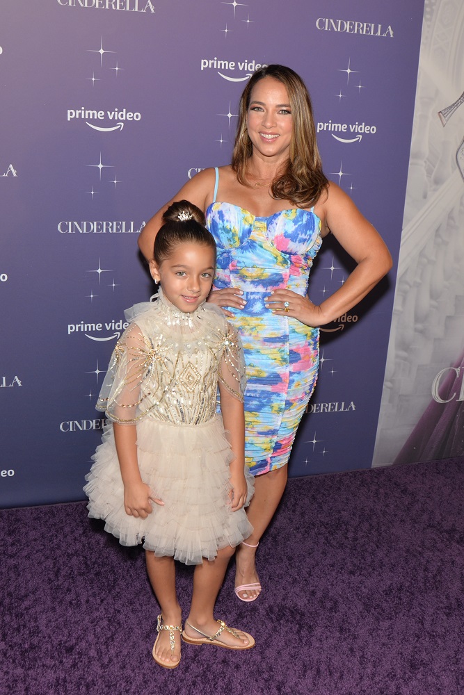 Adamari Lopez with daughter at the Amazon Prime Video Cinderella premiere at Vizcaya.