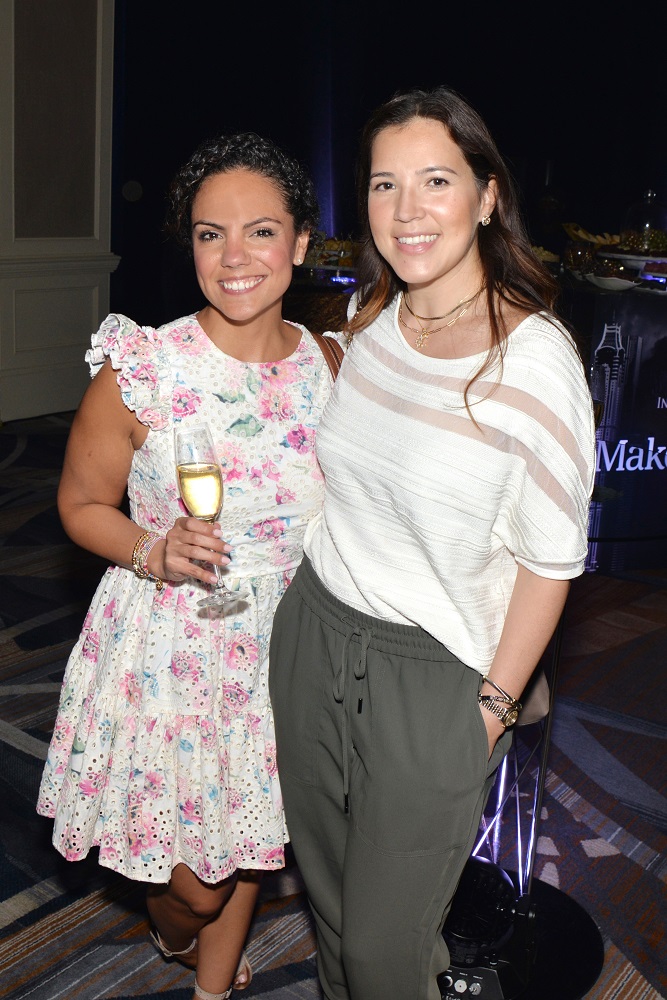 Marianne Luis and Clemie Corzo at the kick off cocktail for Make-A-Wish Ball at the Intercontinental Hotel Downtown Miami.