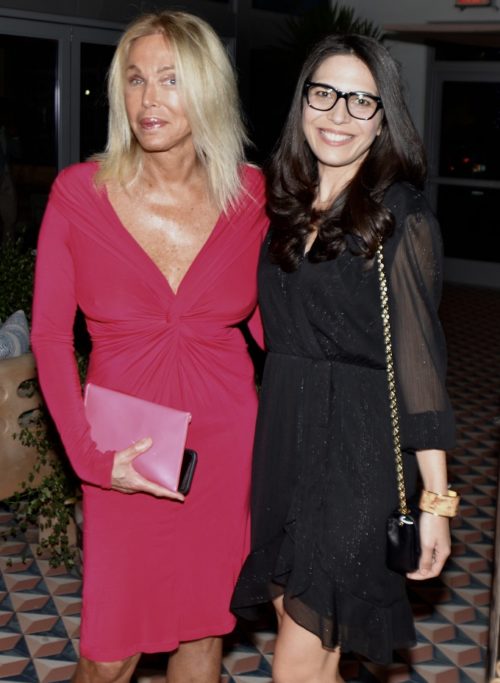 Lauren Foster, Shiri Sarfati at Drink in Pink fundraiser at Como Como at the Moxy South Beach. Event is for support of Breast Cancer Research at the Hadassah Medical Organization