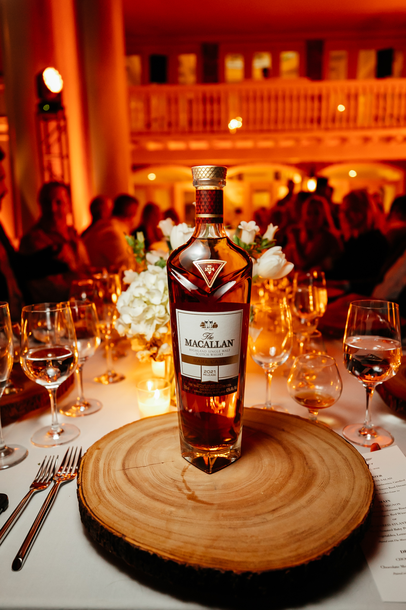 Table settings from the Macallan dinner