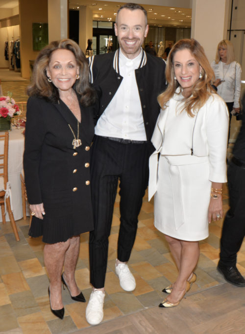 Lola Jacobson, Steven Kravit, and Marisa Toccin Lucas at the Women of Tomorrow Rosé Day kick off luncheon at Neiman Marcus Bal Harbour