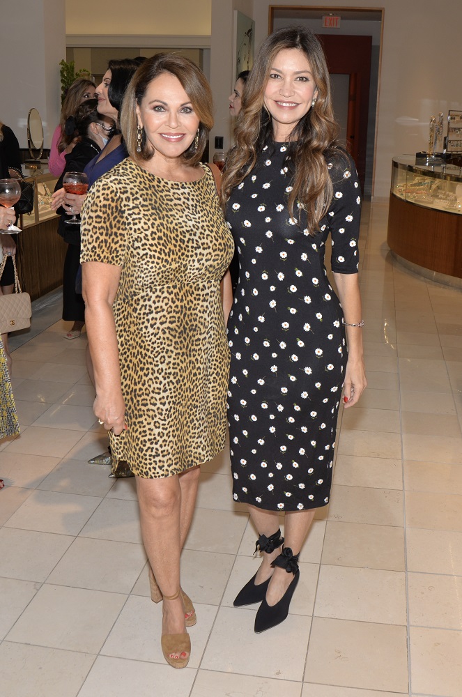 Maria Elena Salinas and Priscilla Marrero at the 20th anniversary Pomellato luncheon at Neiman Marcus Coral Gables