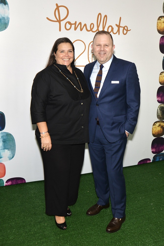 Nathalie Diamantis and Elias Synalovski at the 20th anniversary Pomellato luncheon at Neiman Marcus Coral Gables