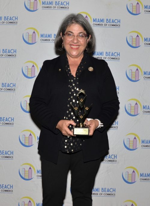 Miami-Dade County Mayor Daniella Levine Cava accepts award at the Miami Beach Chamber of Commerce Badass Women of the Year Awards luncheon at the Loews Miami Beach