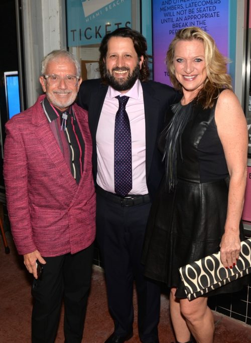 Michele Hausmann, Ray Breslin, and Commissioner John Elizabeth Aleman at opening night for A Wonderful World by Miami New Drama at the Colony Theater on Miami Beach