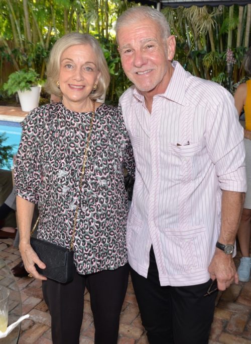 Rafael Miyar and Mari Jean Miyar at the Coral Gables Museum Miami Art Week brunch in honor of artist Julio Larraz at the home of Jose Valdes-Fauli