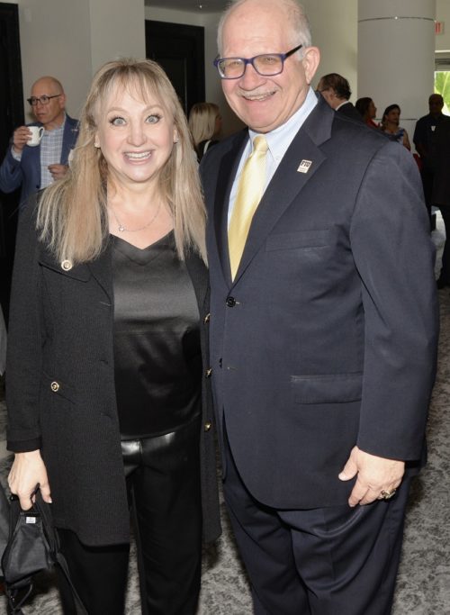 -Robin Jacobs and FIU President Mark Rosenberg at the Miami Beach Chamber of Commerce Badass Women of the Year Awards luncheon at the Loews Miami Beach