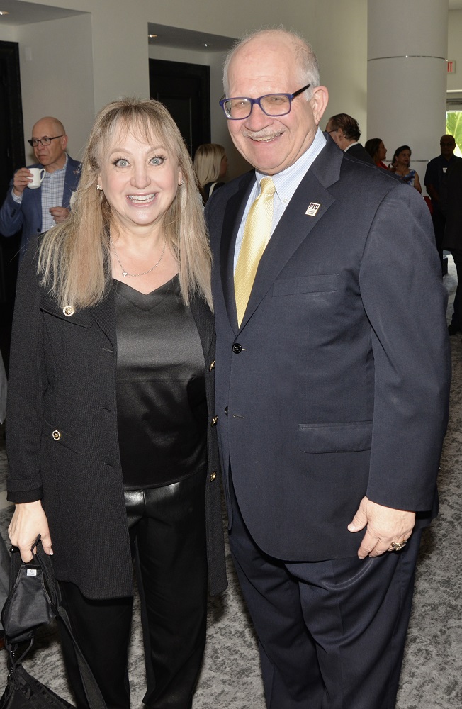 -Robin Jacobs and FIU President Mark Rosenberg at the Miami Beach Chamber of Commerce Badass Women of the Year Awards luncheon at the Loews Miami Beach