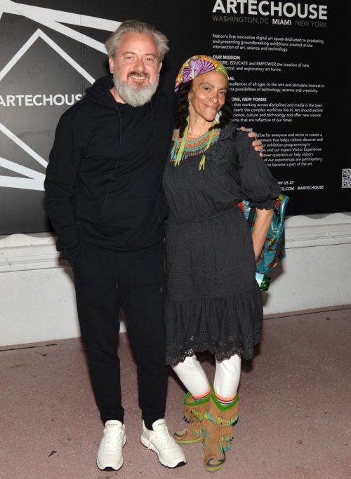 Sandro Kereselidze and Ursula Rucker at the Afro Frequencies talk at ARTECHOUSE in Miami Beach
