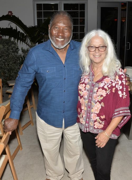 Dr. Marvin Dunn and Andrea Loring at the Honoring Andy Sweet with a talk with poet Richard Blanco and Esteban Cortazar at the Betsy Hotel on Miami Beach