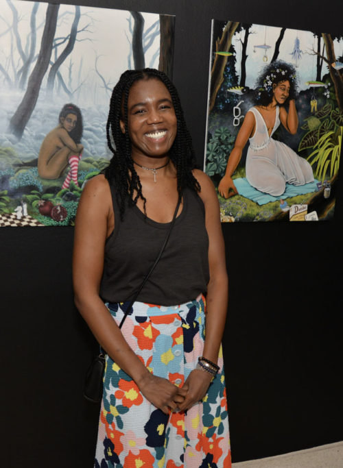 Artist Loren Holland  at the Yale alumni art exhibit and talk at the NSU Art Museum Fort Lauderdale