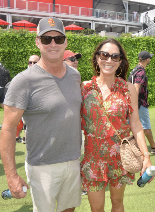 Anthony Rubino and Katharine Rubino at the Bal Harbour Shops ACCESS suite at F1 Miami Grand Prix at the Hard Rock Stadium