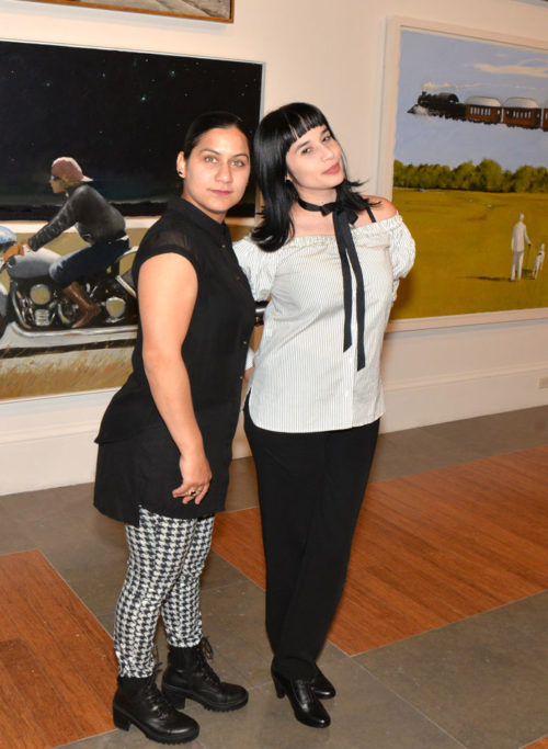 Maria Belen Pimienta, Anisley Lago at the closing event for Julio Larraz "The Kingdom We Carry Inside" exhibition at the Coral Gables Museum