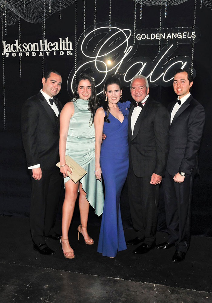 Alec, Diana, Ana VeigaMilton - Jackson Health Foundation Board Chair and Cecil Milton, Gala Chairs, representing the José Milton Foundation, Platinum Sponsor, Diamond Seraphim, and Eric Milton