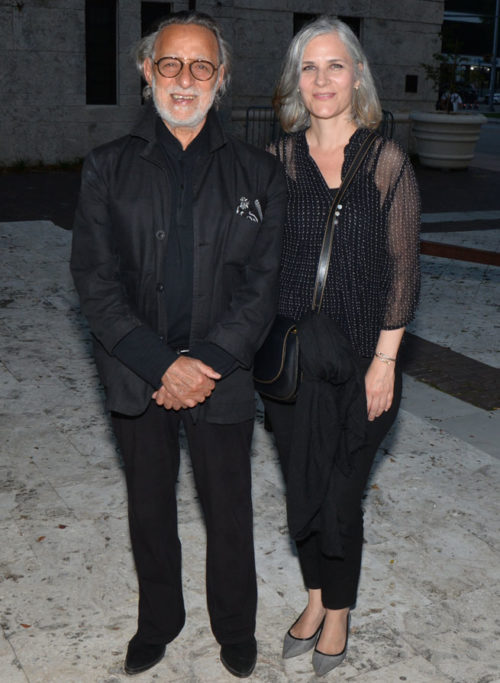 Rolando Peña and Karla Gomez at the closing event for Julio Larraz "The Kingdom We Carry Inside" exhibition at the Coral Gables Museum