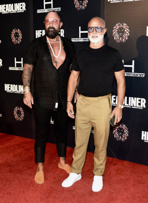 Aris Nanos and Mo Garcia at the HEADLINER: The Docu-Series premiere at the Lyric Theater in Overtown