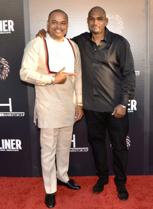 Miami-Dade Commissioner Keon Hardemon and Mike Gardner at the HEADLINER: The Docu-Series premiere at the Lyric Theater in Overtown