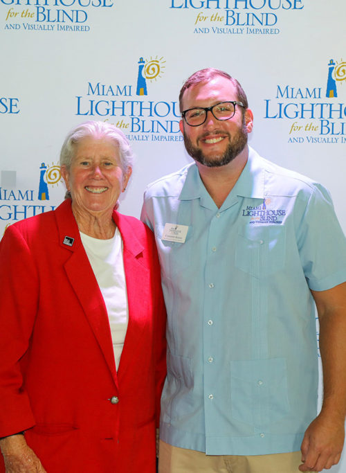 Miami-Dade County Commissioner Sally Heyman and Miami Lighthouse Senior Vice President Cameron Sisser