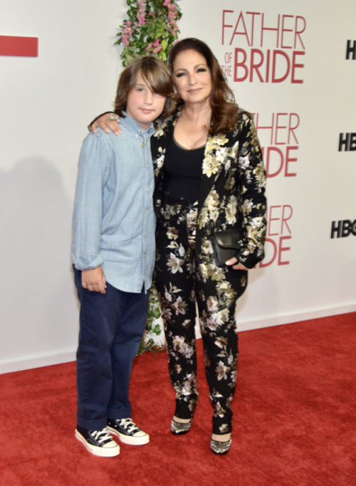 Gloria Estefan with grandson Sasha Coppola Estefan at the Father of the Bride premeire at the Tower Theater in Little Havana
