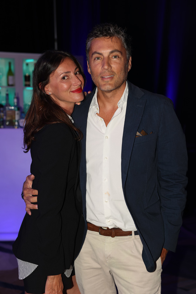 Martina Borgomanero Basabe, Fabian Basabe at the kick off cocktail for the 2022 Make-A-Wish Ball at the Intercontinental Miami