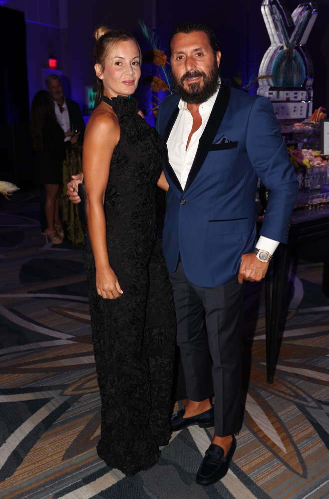 Viviana Pinto, Cicero Pinto at the kick off cocktail for the 2022 Make-A-Wish Ball at the Intercontinental Miami