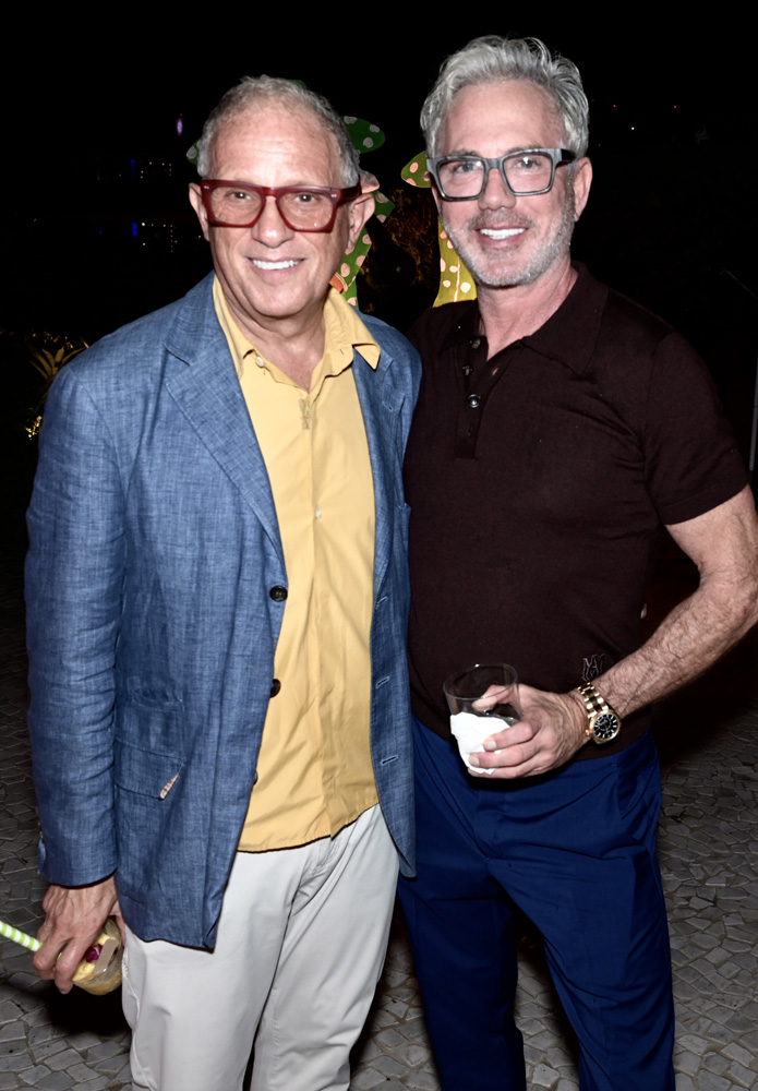 Fred Hedberg and Robert Wennett at the home of Mario Cader-Frech and Robert Wennett for a cocktail party premiering Chisme by Studio Lenca and honoring The Parrish Art Museum