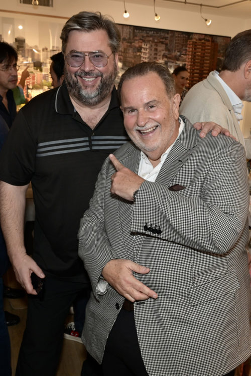 Louie DeFilippis and Raul De Molina at the 2022 Art Basel Celebration party hosted by Raul and Mily de Molina at the Grand Bay in Key Biscayne