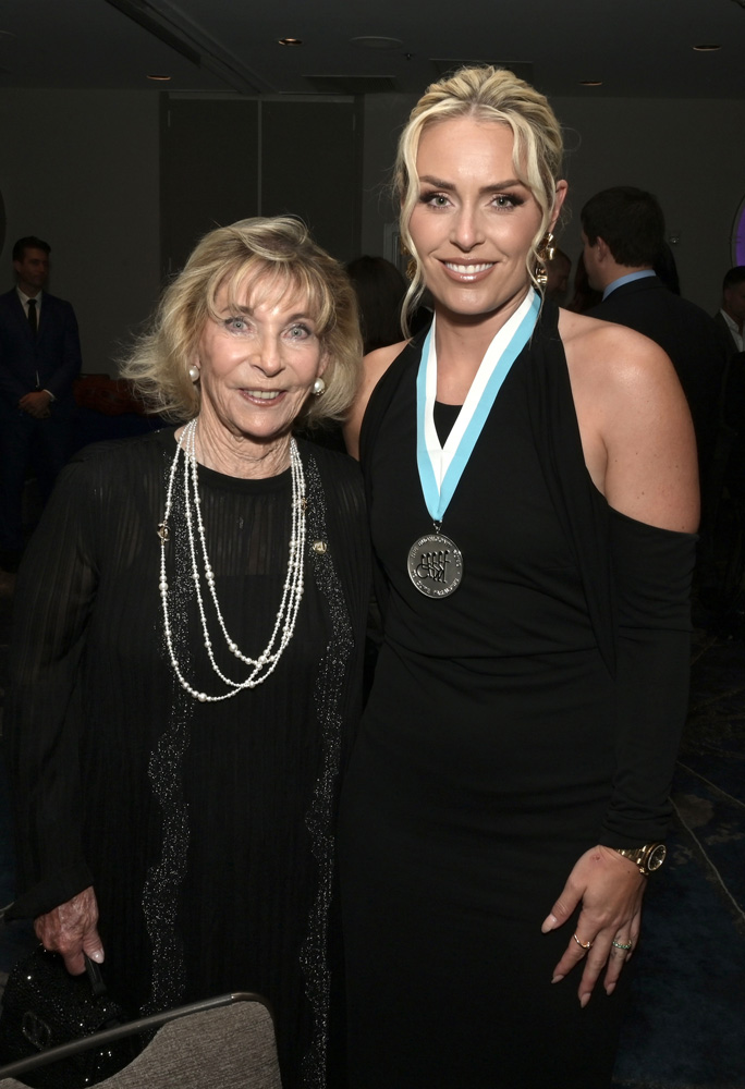 Terry Buoniconti and Lindsey Vonn at the 37th annual Sports Legends Dinner to benefit Buoniconti Fund at the Marriot Marquis in New York City