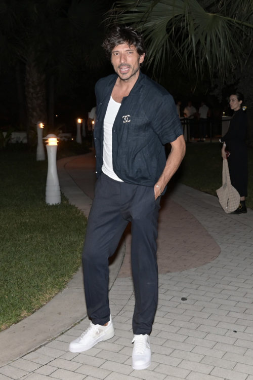 Spanish actor Andres Velencoso leaving the Chanel event on Miami Beach