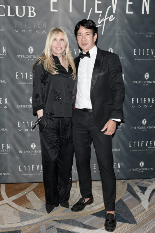 Linda Gastineau and designer Rene Ruiz at the Make A Wish Ball afterparty presented by E11even at the Intercontinental Miami