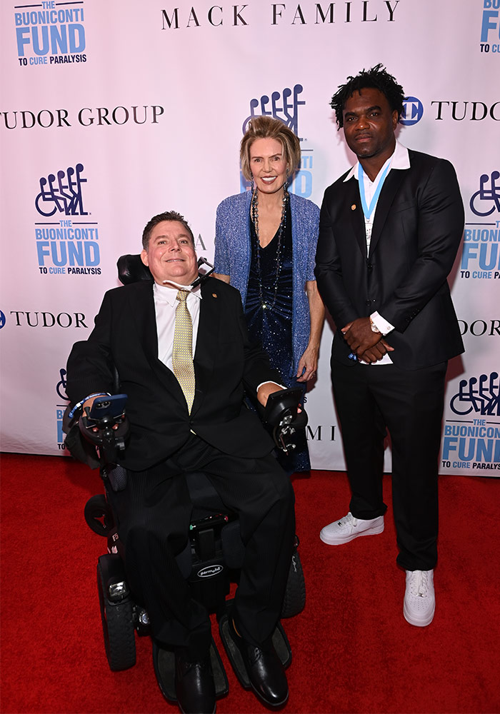 Marc Buoniconti, Lesley Visser and Edgerrin James