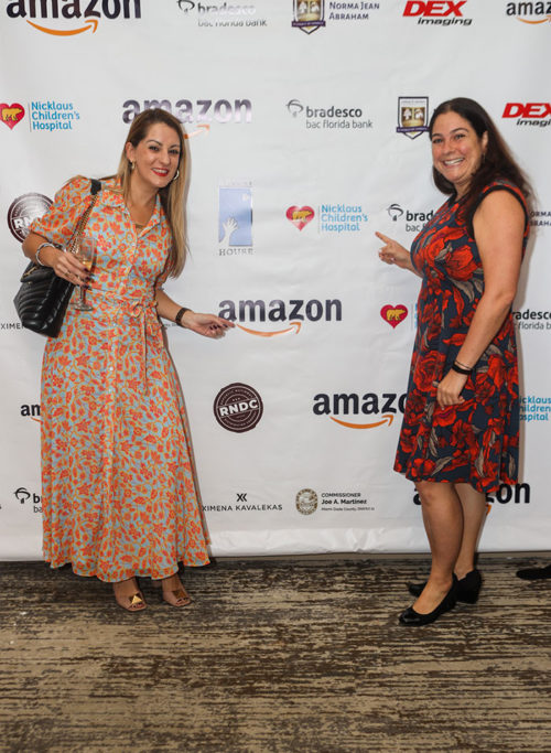 Title Sponsor Angie Santibanez from Amazon and Presenting Sponsor Julie Katz from Nicklaus Children's Hospital