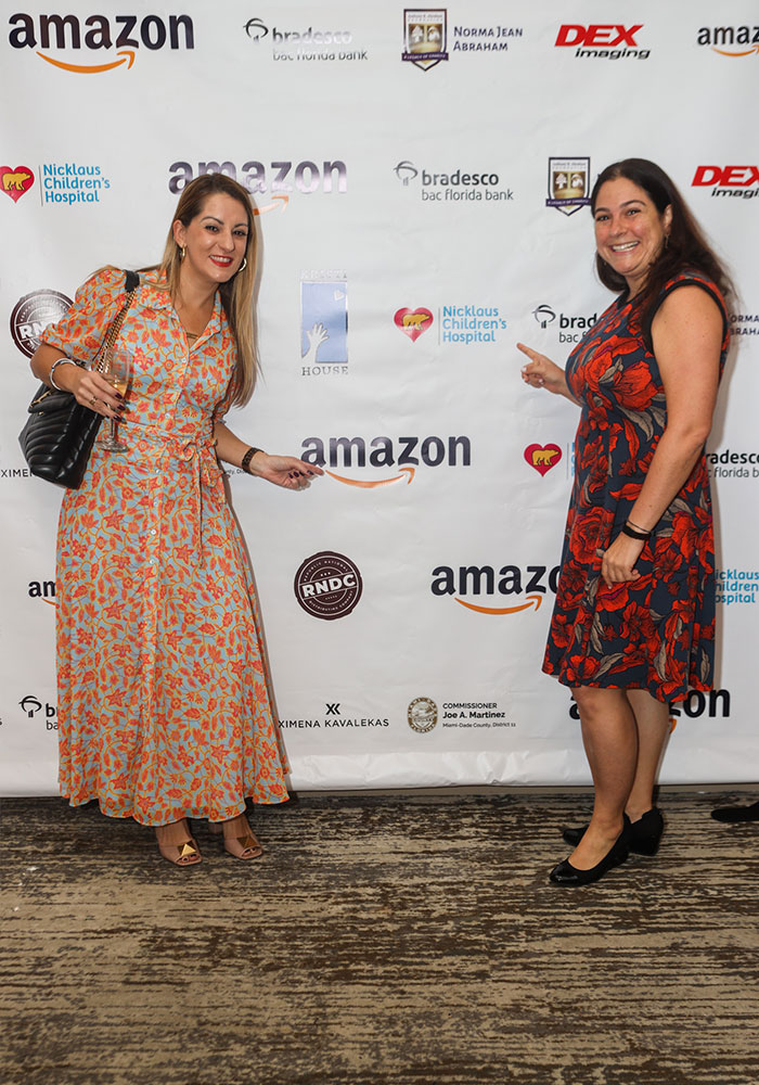 Title Sponsor Angie Santibanez from Amazon and Presenting Sponsor Julie Katz from Nicklaus Children's Hospital