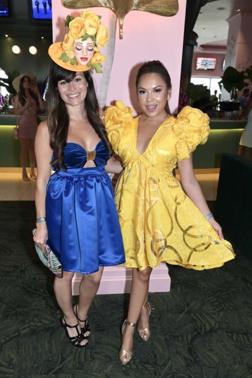Cassandra Young and Kelly blanco in the Flamingo Room at the Pegasus World Cup 2023 at Gulfstream Park