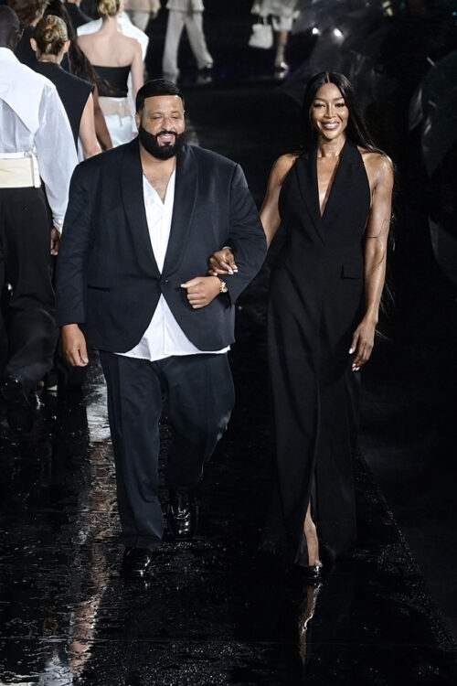DJ Khalid and Naomi Campbell walks the Boss Spring/Summer 2023 Miami Runway Show at One Herald Plaza