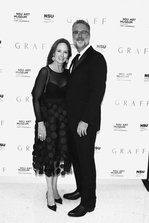 Susan Pullin and Michael Kurtz at the celebration dinner in honor of Stephanie Seymour and Peter M. Brant at the NSU Art Museum Fort Lauderdale