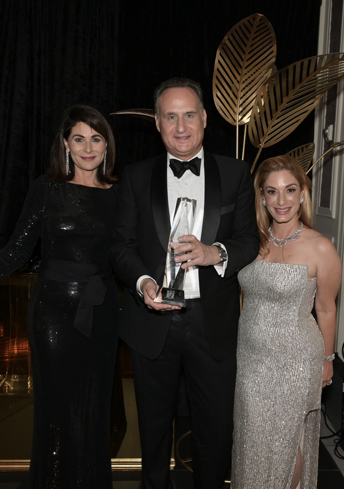 Jennifer Valoppi, Jose Diaz-Balart, and Marisa Toccin Lucas at the 2023 Women of Tomorrow gala on Fisher Island