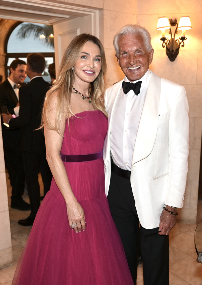 Stacey Shabtai and George Hamilton at the 2023 Women of Tomorrow gala on Fisher Island