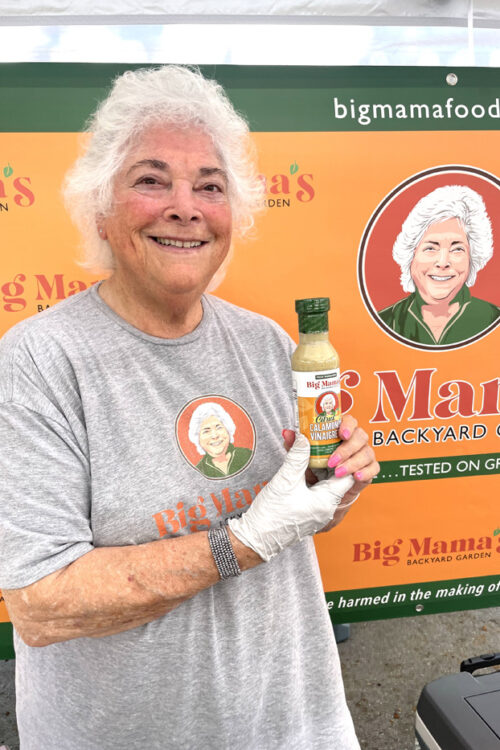 Big Mama presents her Citrus Calamondin vinaigrette at the Pinecrest Farmer's Market
